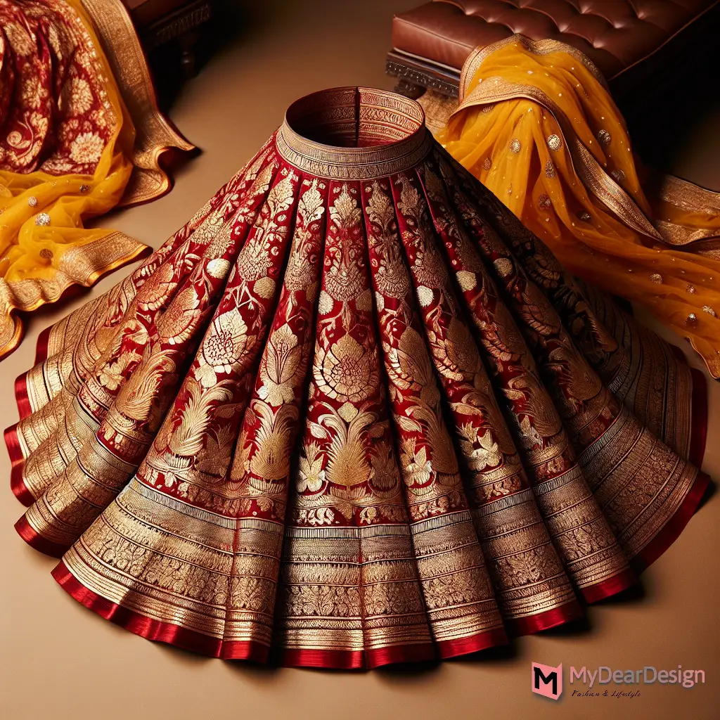 Red Banarasi Lehenga