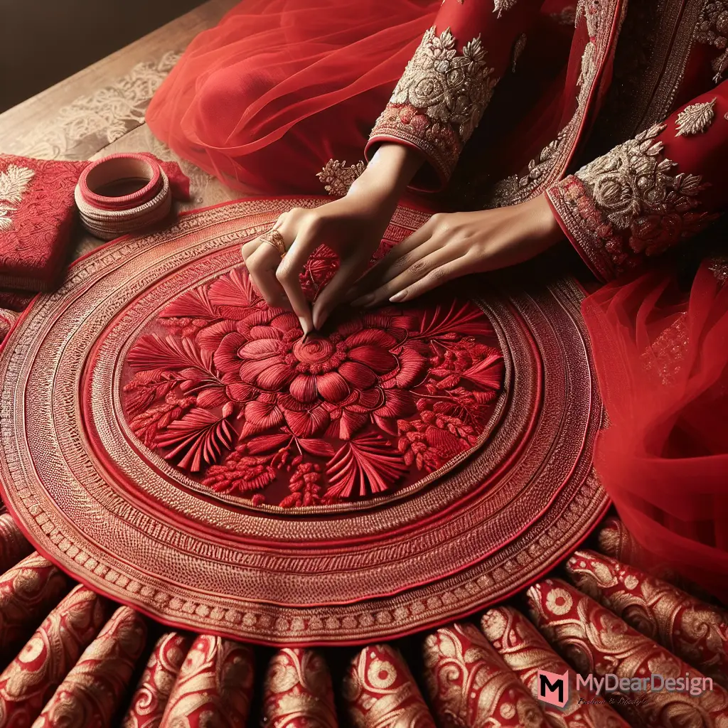 Red Banarasi Lehenga