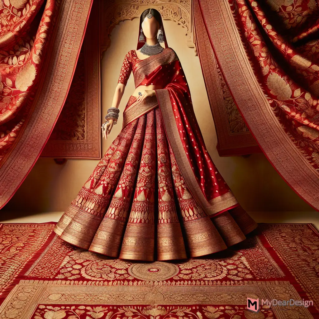 Red Banarasi Lehenga