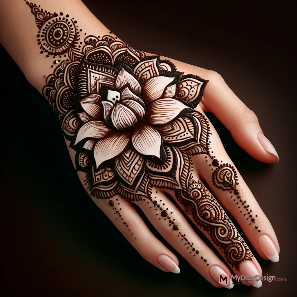 Lotus Flower Mehndi Designs