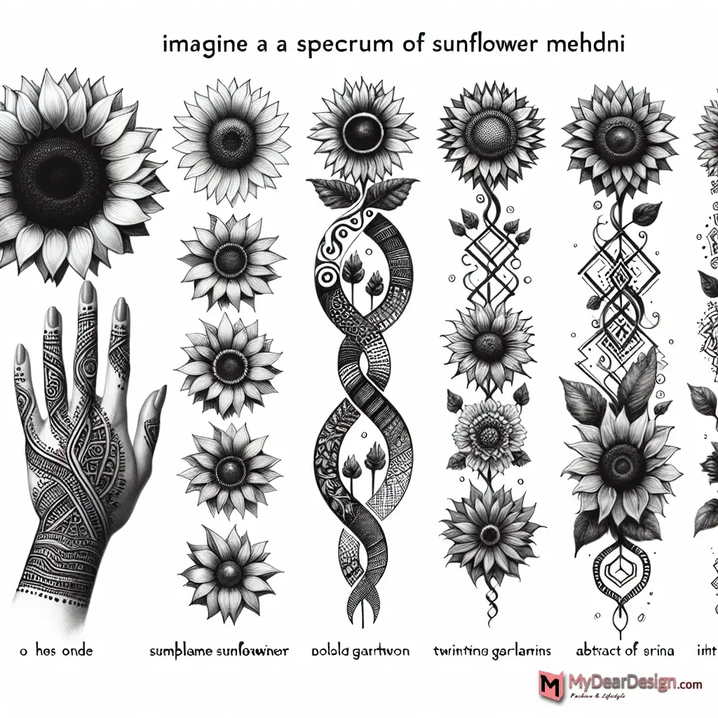 Sunflower Mehndi Design Patterns