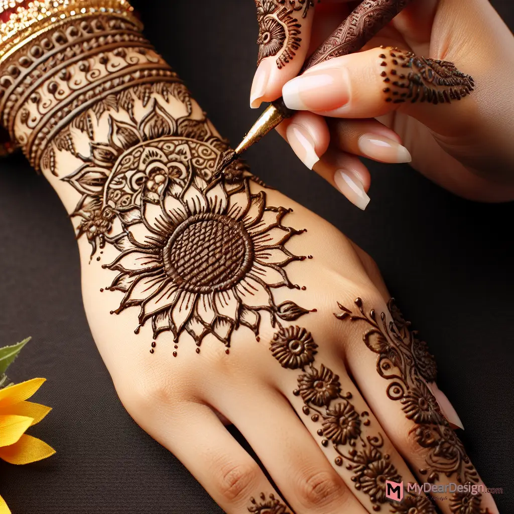 Sunflower Mehndi Design Meanings