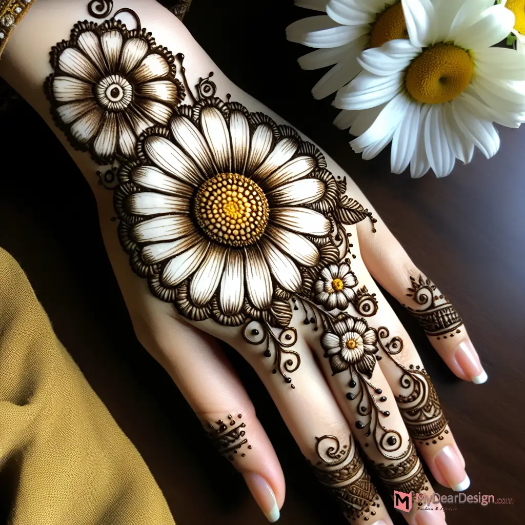 Daisy Flower Mehndi Designs