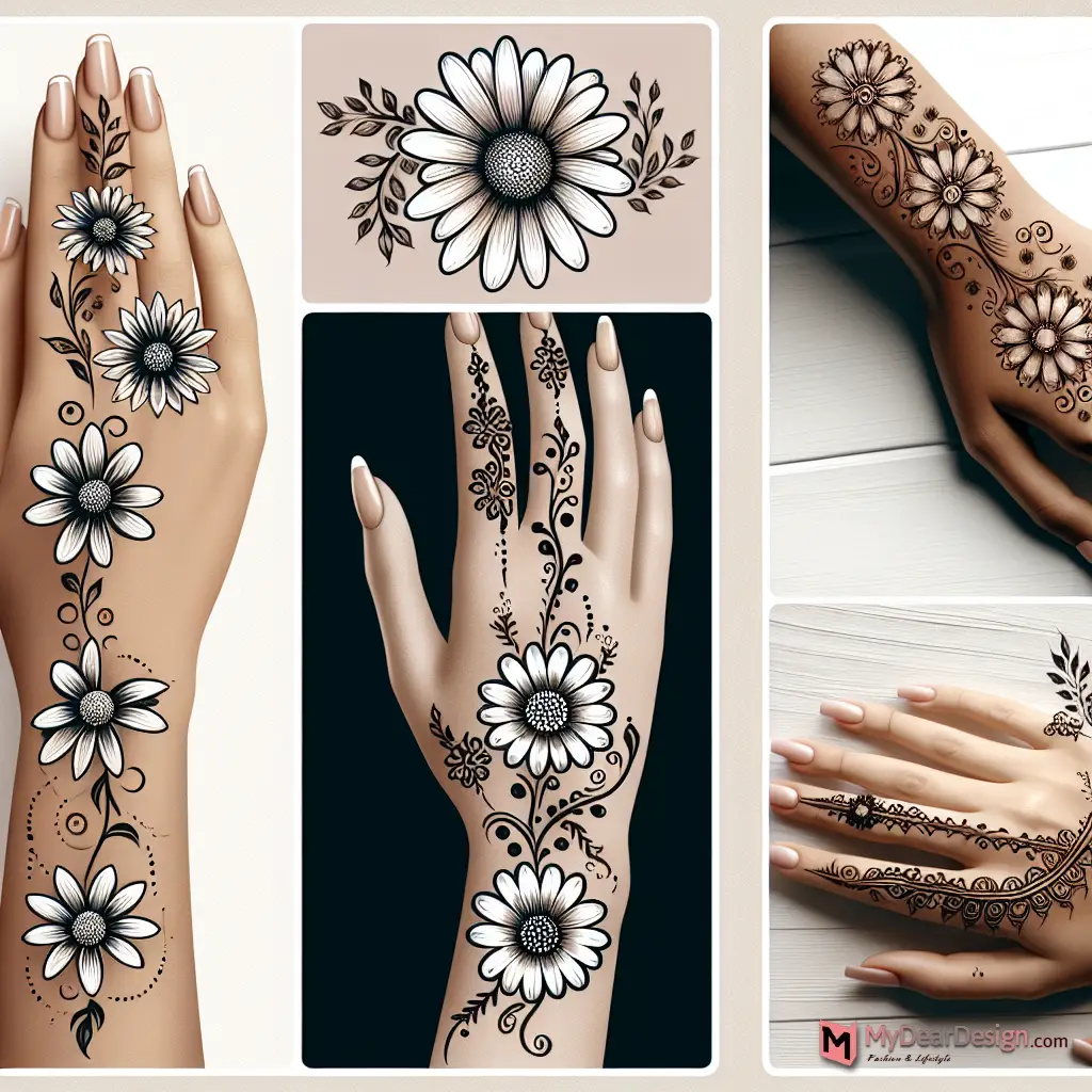 Daisy Flower Mehndi Design Ideas