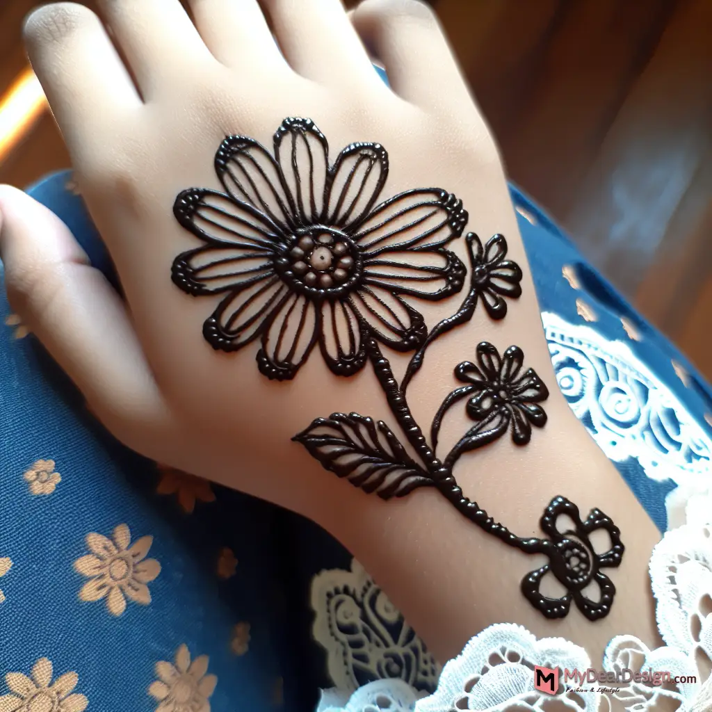 Daisy Flower Mehndi Design Applications