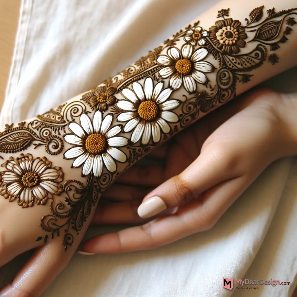 Daisy Flower Mehndi Design Esthetics