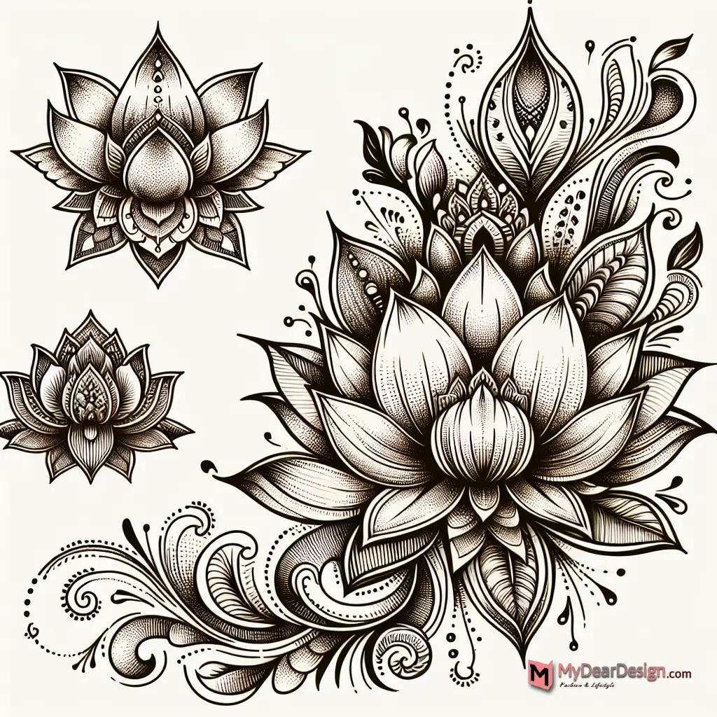 Lotus Flower Mehndi Design Styles