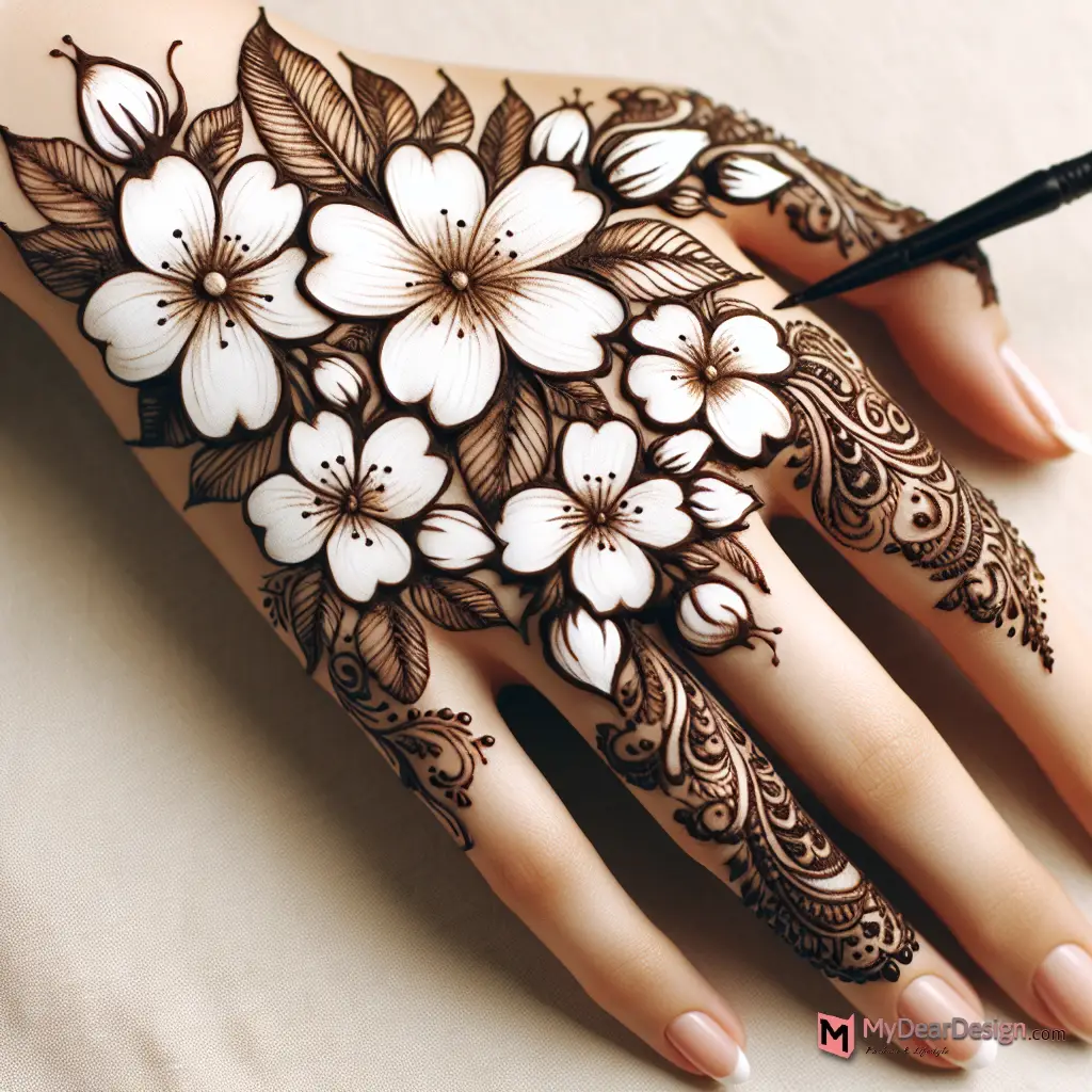 Jasmine Flower Mehndi Designs