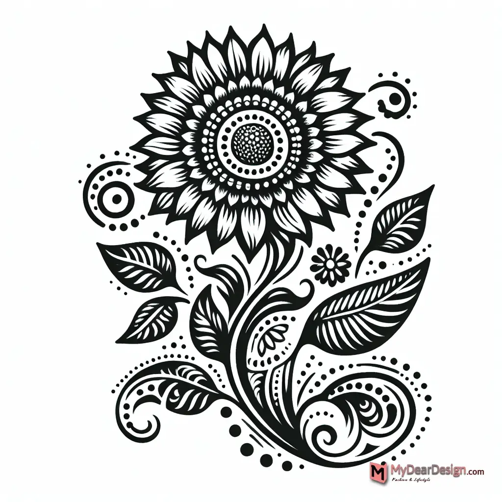 Sunflower Mehndi Designs