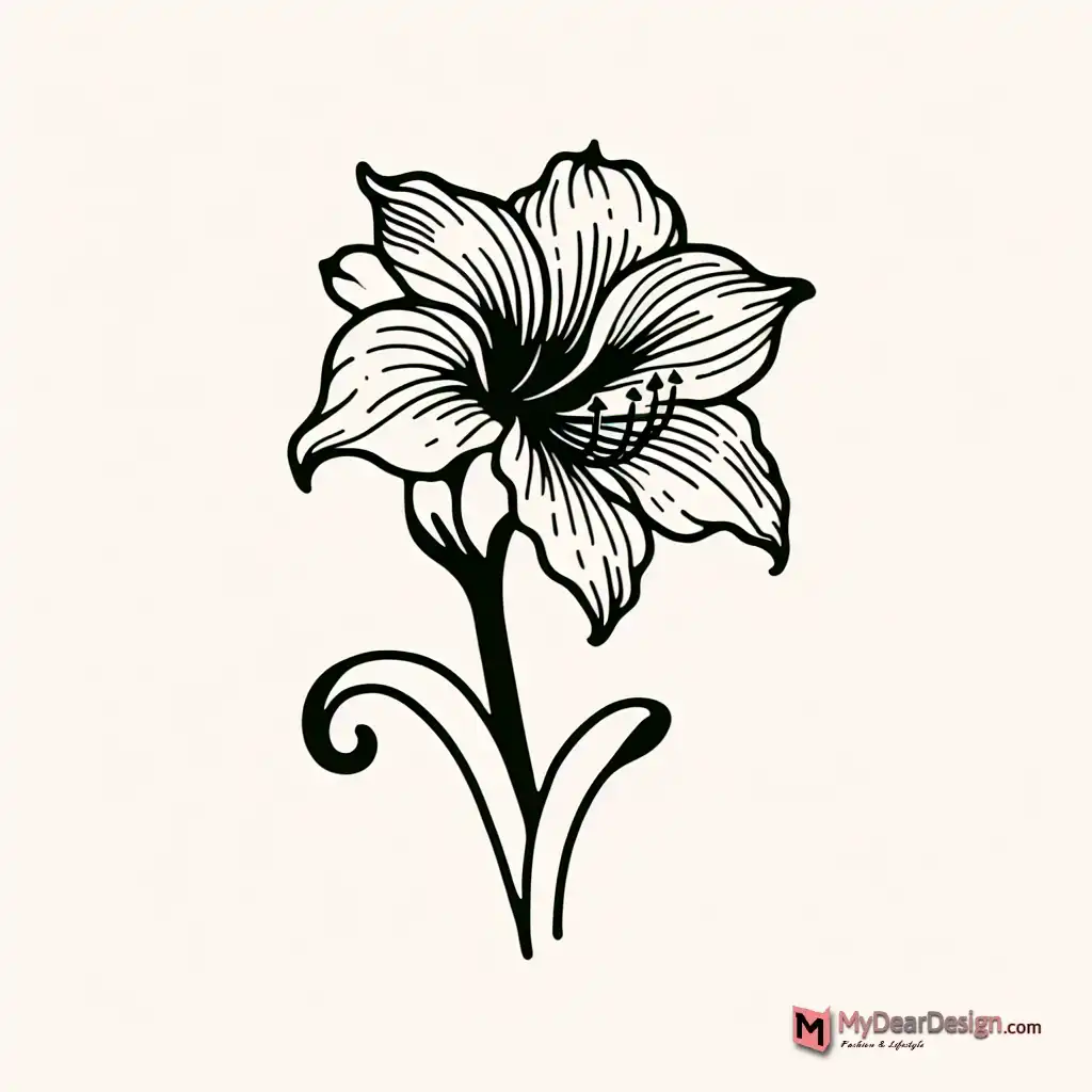 Minimalist Amaryllis Outline