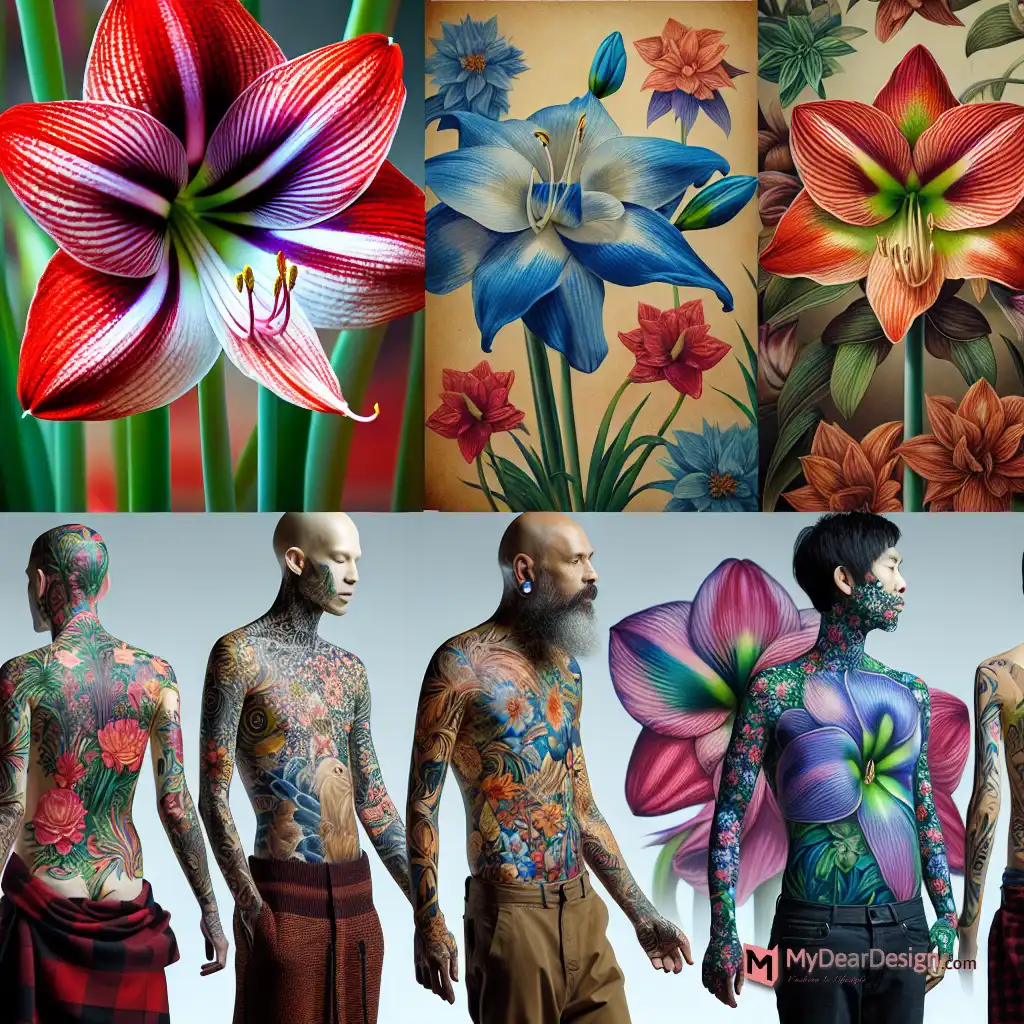 Amaryllis flower body art