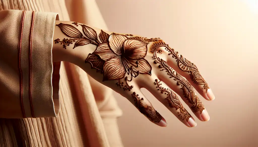 How to Create Beautiful Amaryllis Flower Mehndi Patterns