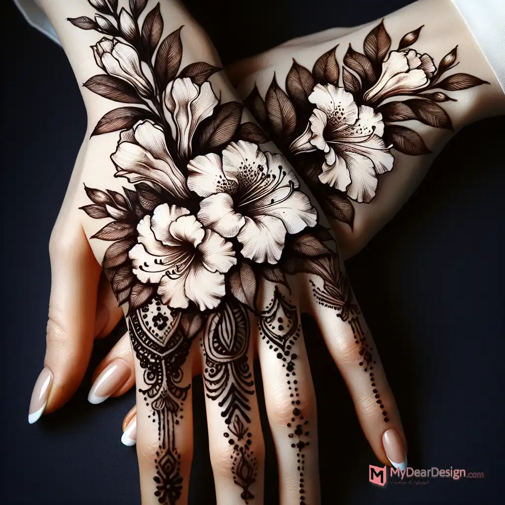 Amazing Azalea Flower Mehndi