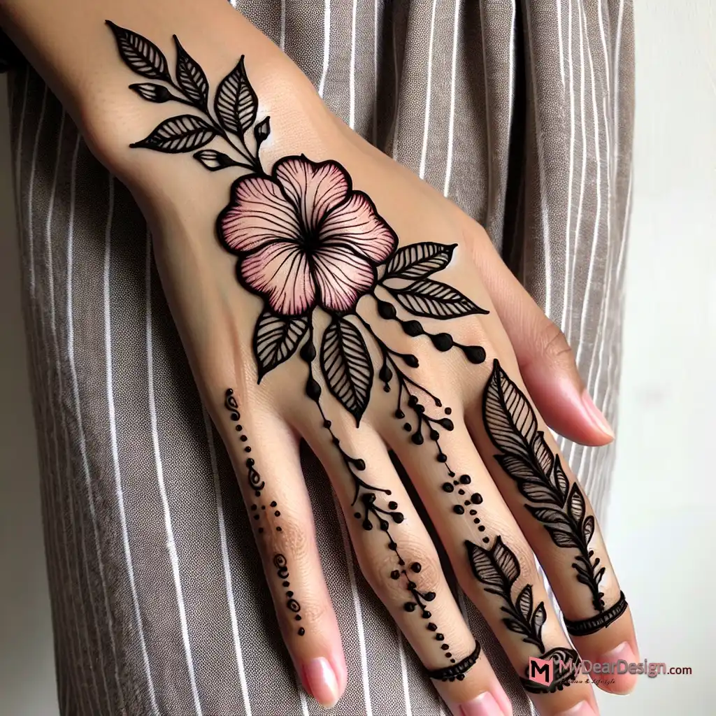 Azalea Flower Mehndi Designs