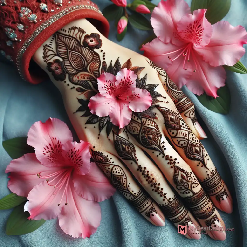 Popular Azalea Flower Mehndi Designs