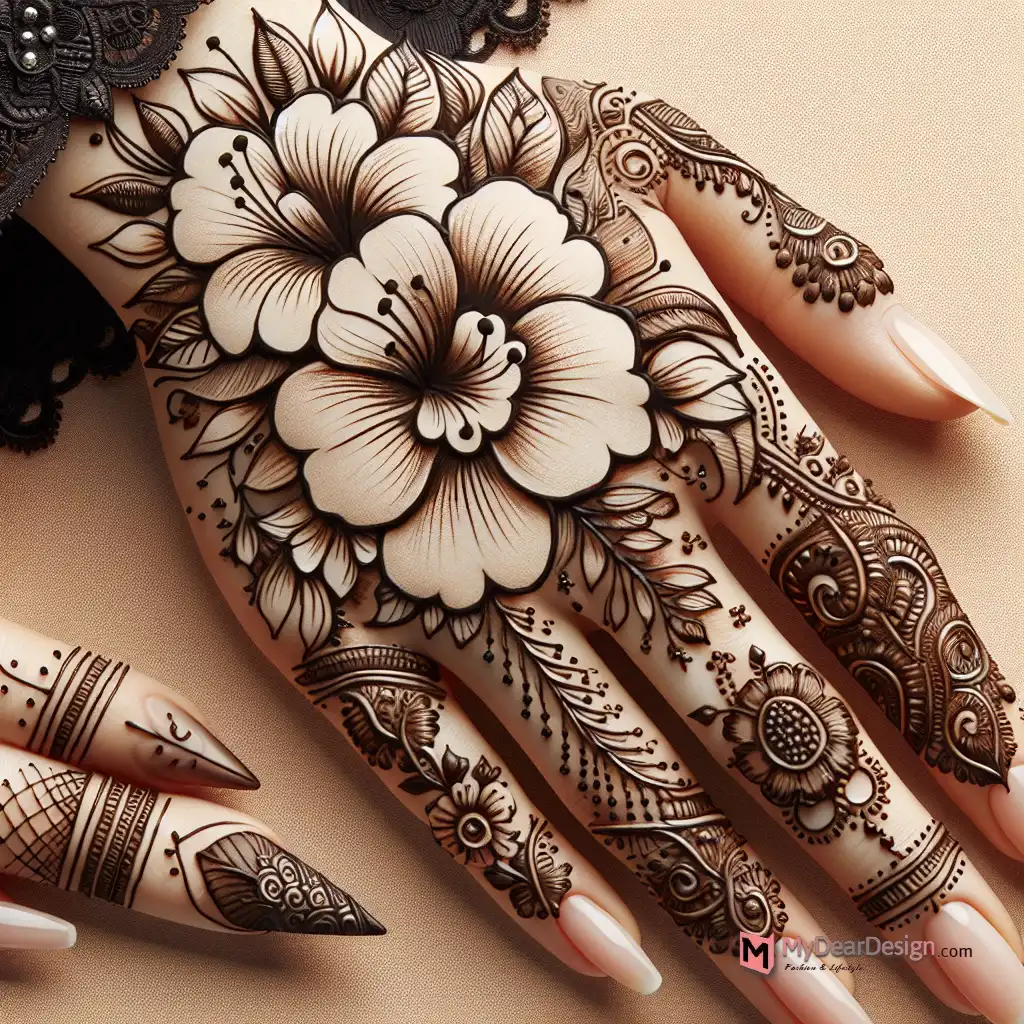 Azalea Flower Mehndi Designs