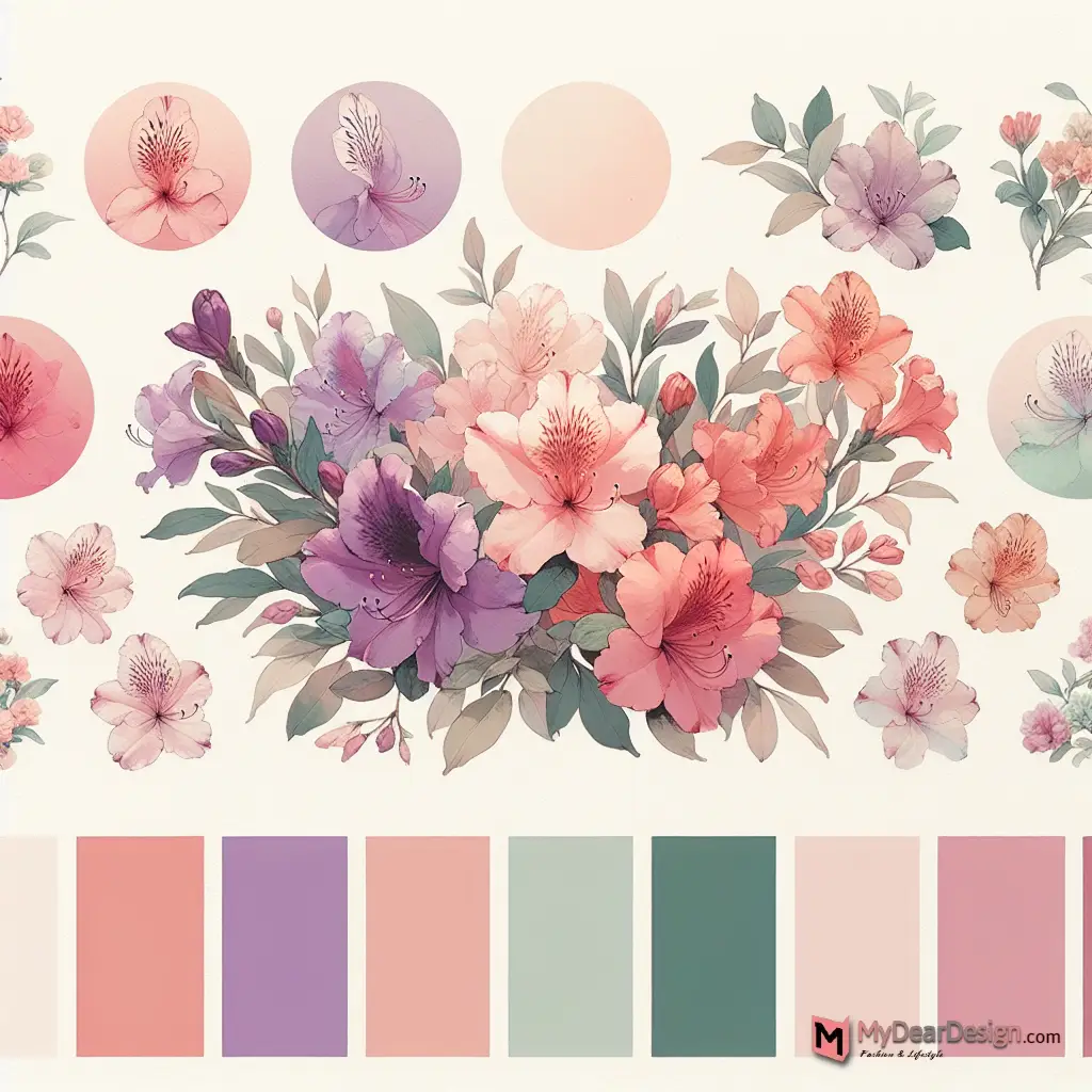 Watercolor Azalea Color Palettes