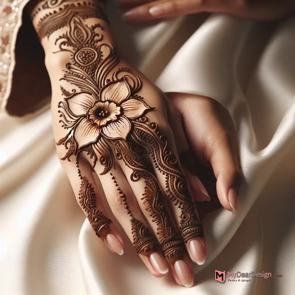 Daffodil Flower Mehndi Design