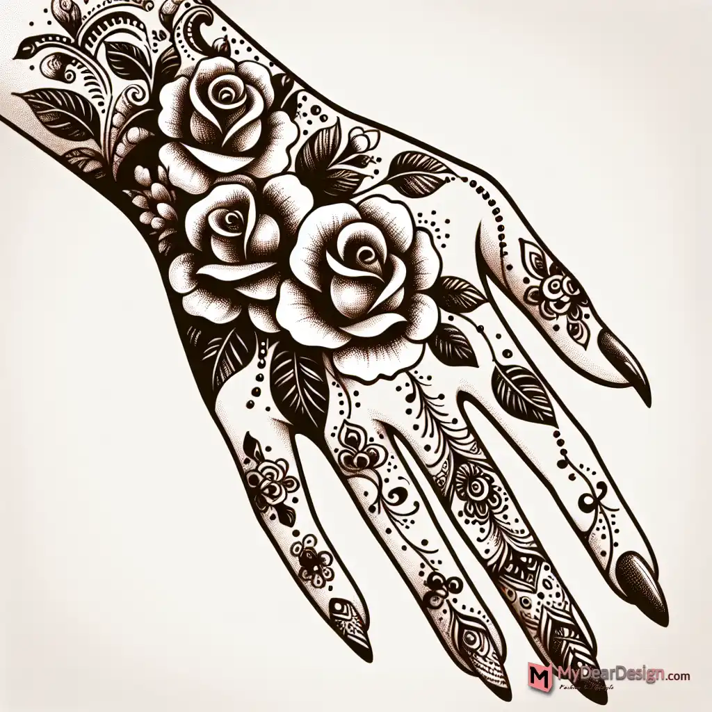 Rose Mehndi Designs