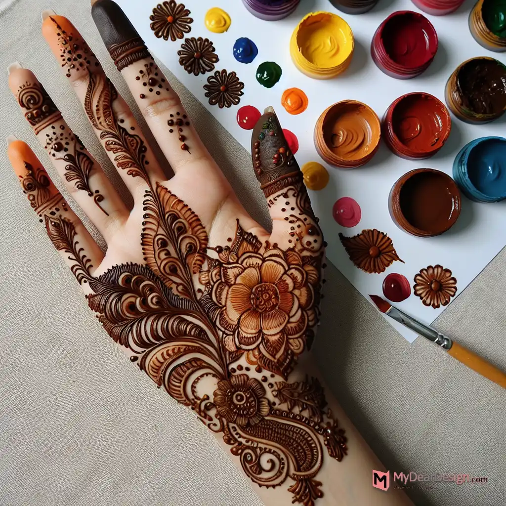 Colorful Iris Mehndi Designs