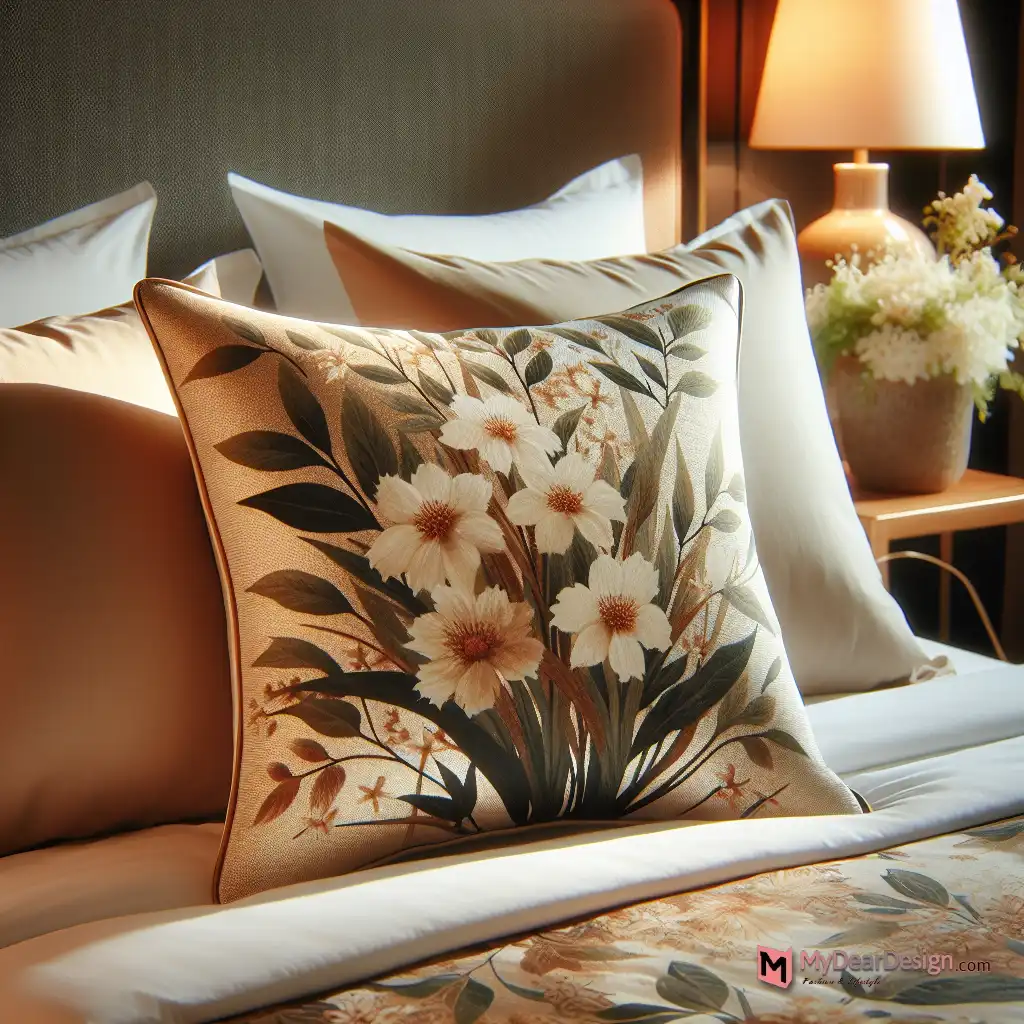 Bryony floral bed pillow