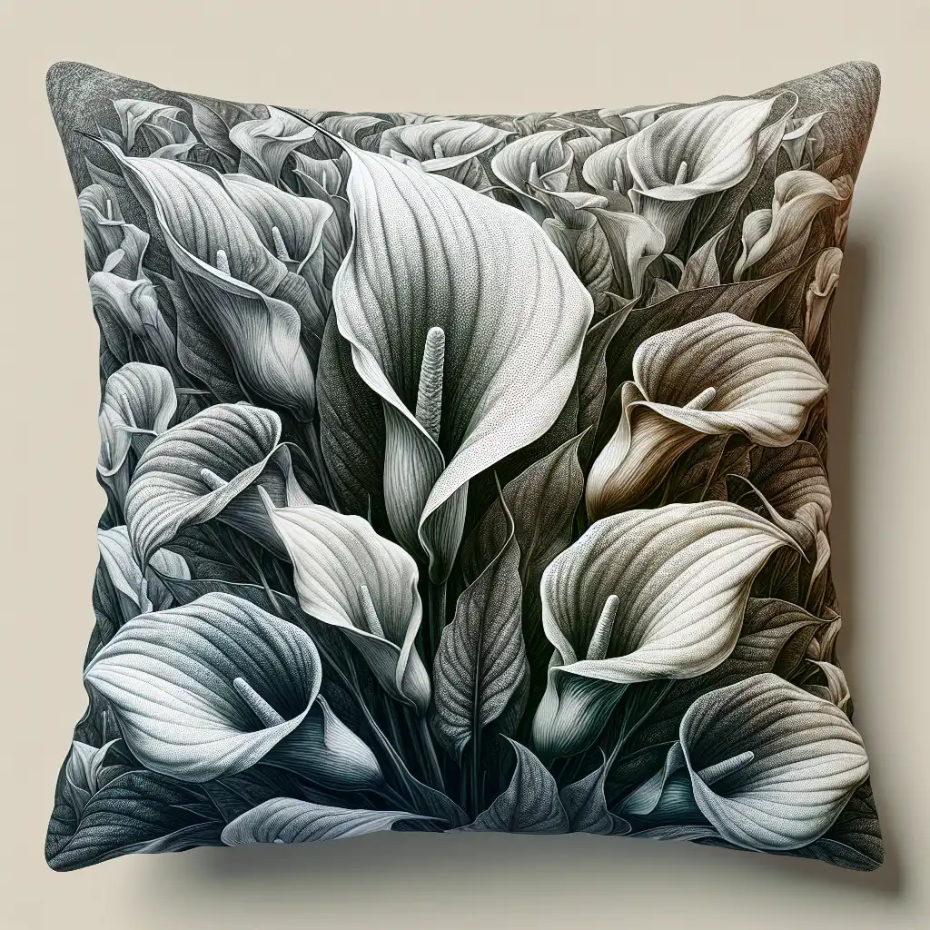 Calla floral pattern pillow