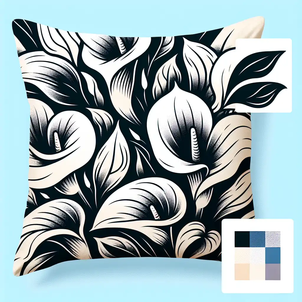 Calla floral print pillow