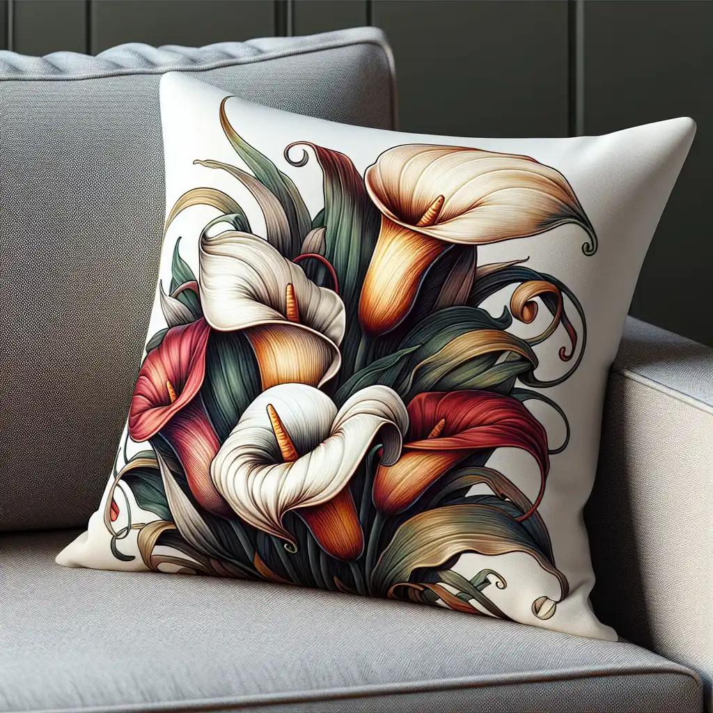 Calla floral decorative pillow