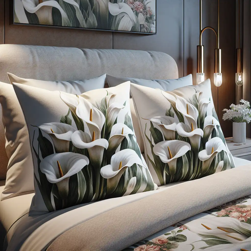 7. Calla floral bed pillow