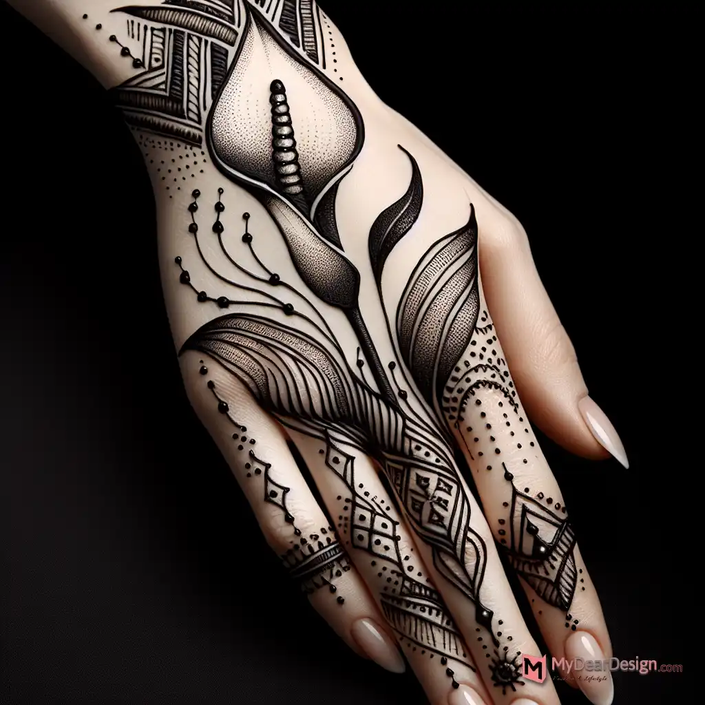 Calla Flower Mehndi Design