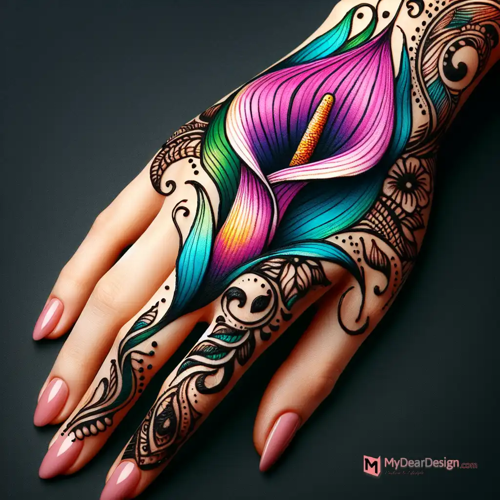 Calla Flower Mehndi Design