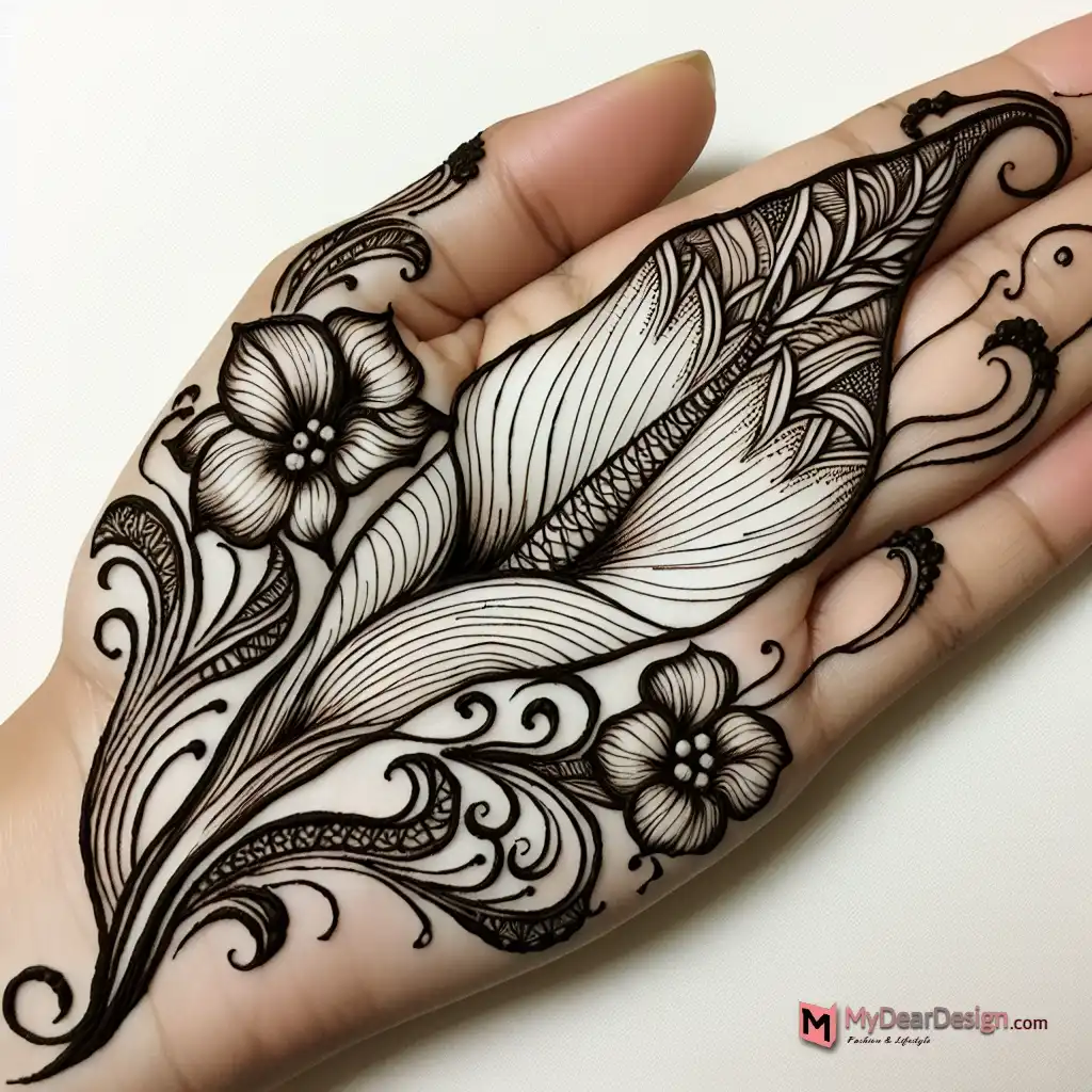 Calla Flower Mehndi Design 18