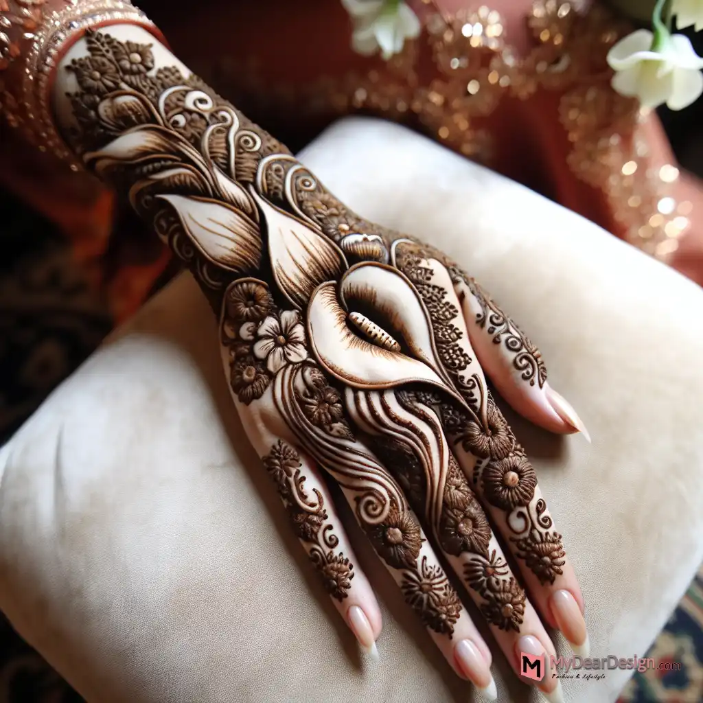 Floral Beautiful Calla Flower Mehndi Designs