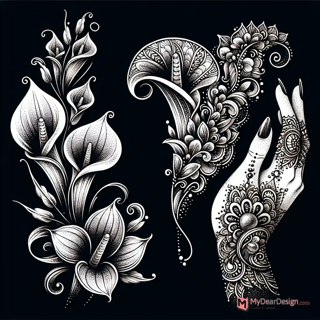 Calla Flower Mehndi designs for Body Parts