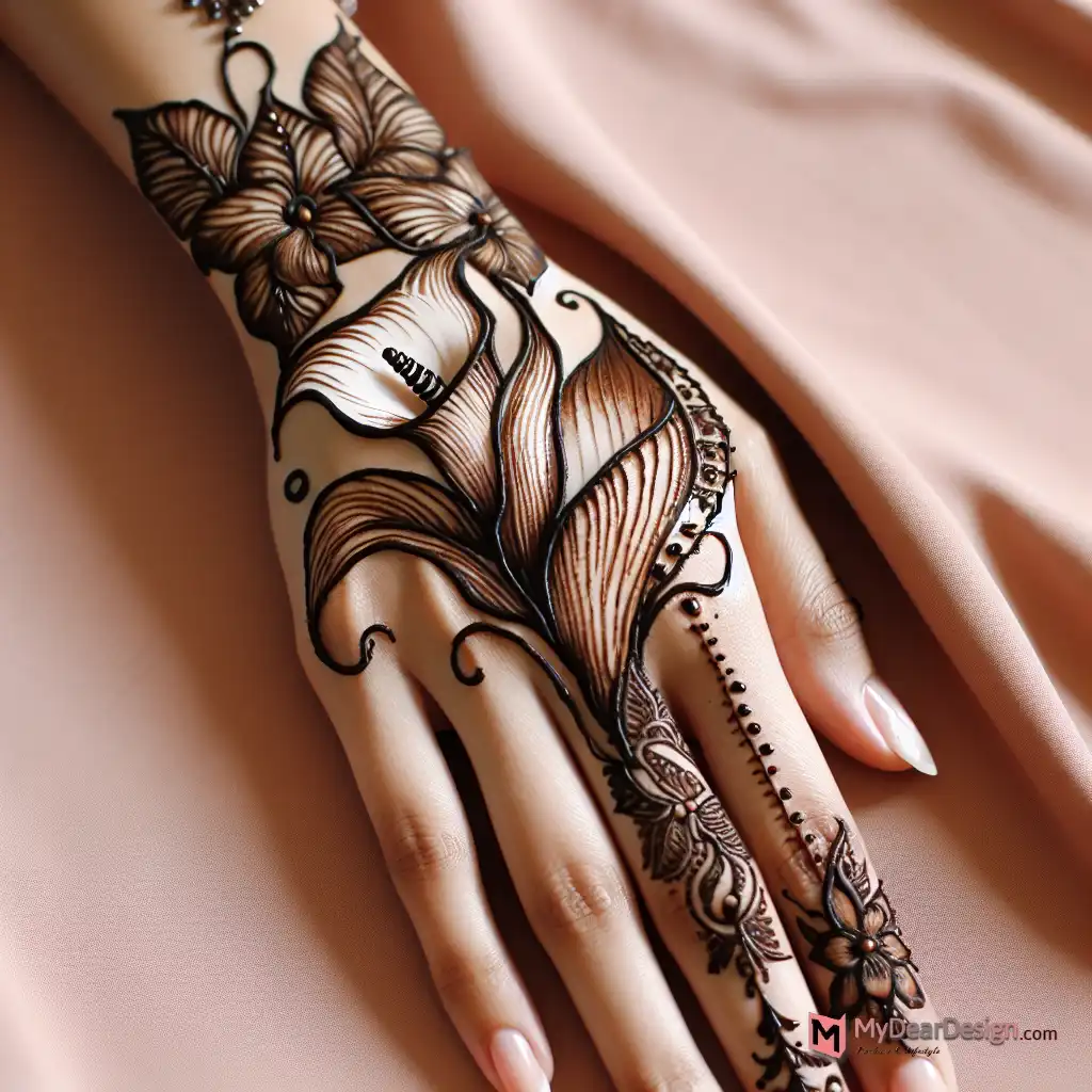 Calla Flower Mehndi Design