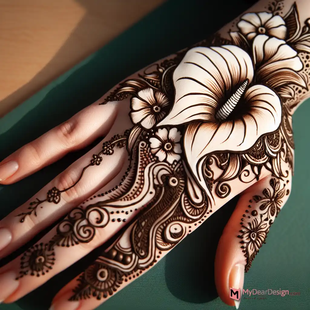 Calla Flower Mehndi Design