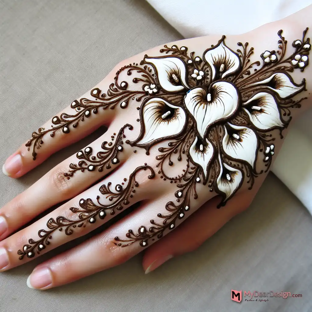 Calla Flower Mehndi Design