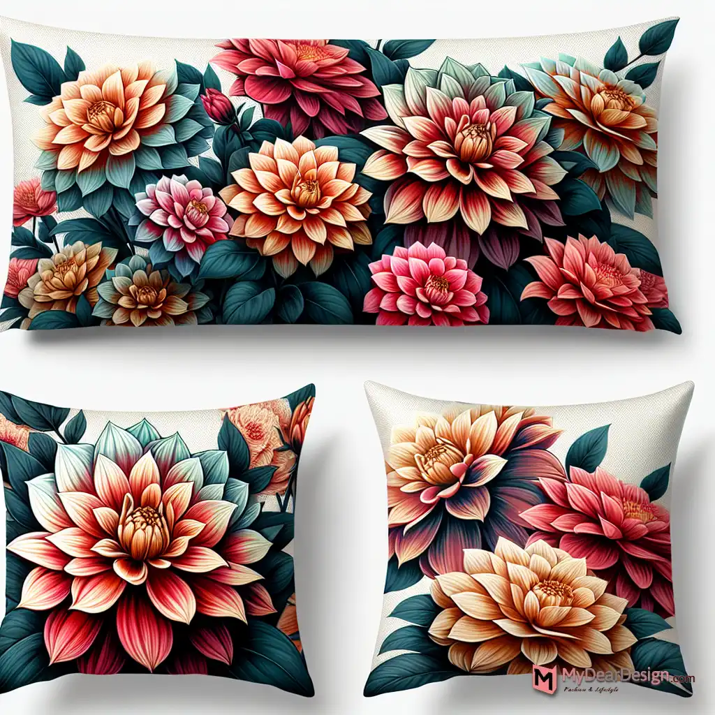 Dahlia Floral Pillow Covers