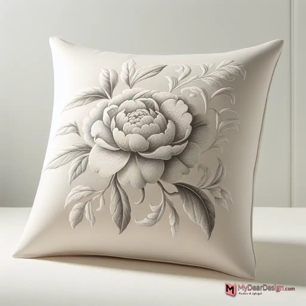 Camellia print pillow