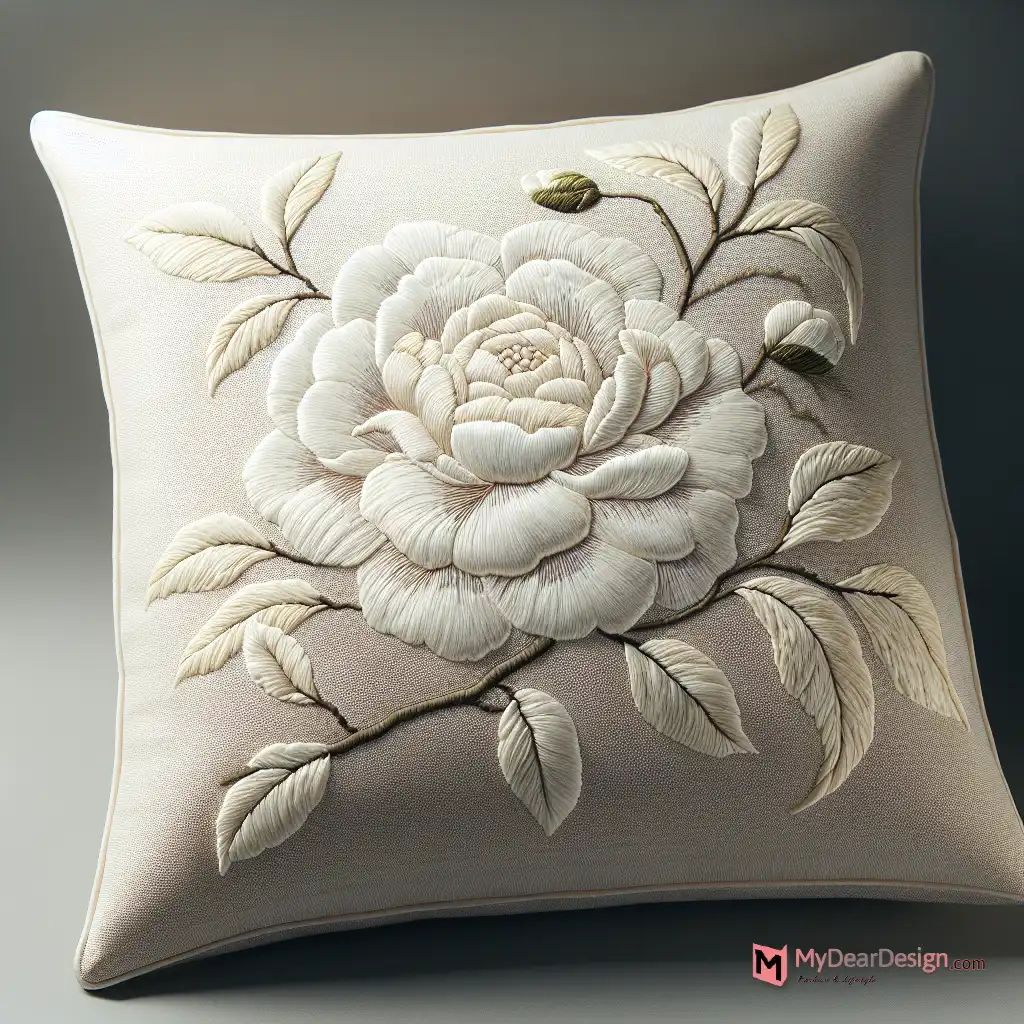 Camellia design pillow