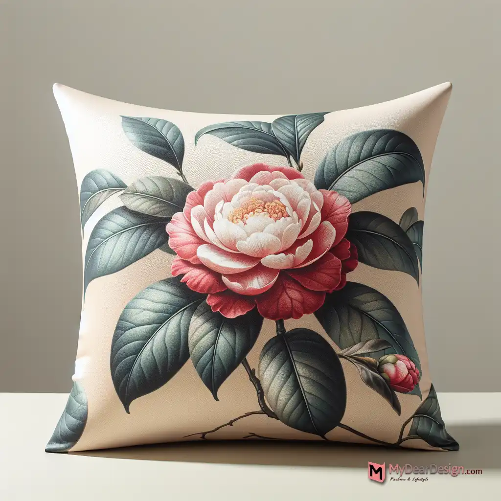 Camellia pillow cover