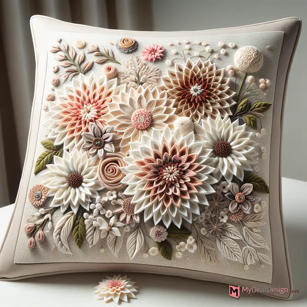 Dahlia flower pillow cover