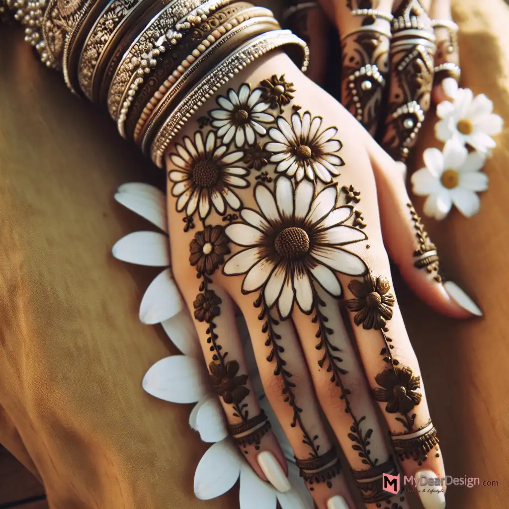 7 Daisy Flower Mehndi Design: Pretty Designs Today