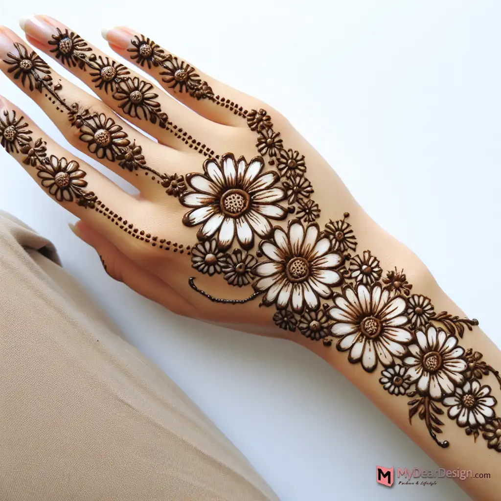 Simple Daisy Mehndi Patterns