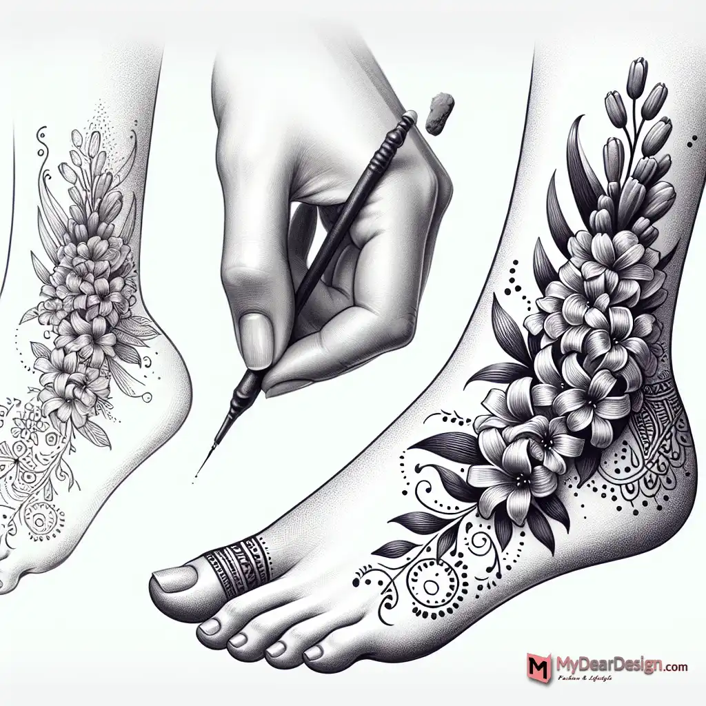 Hyacinth Mehndi for Feet