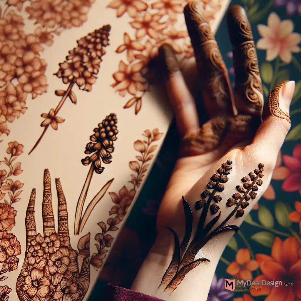 Simple Hyacinth Mehndi Designs