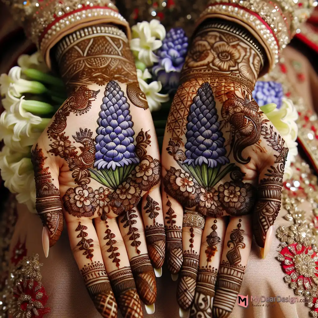 Hyacinth-inspired Bridal Mehndi