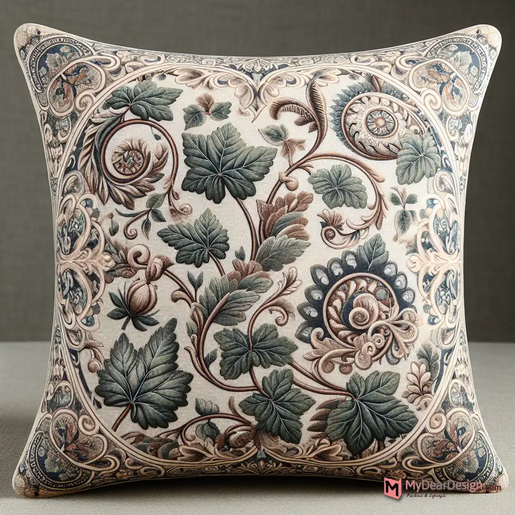 Ivy and floral decorative pillow