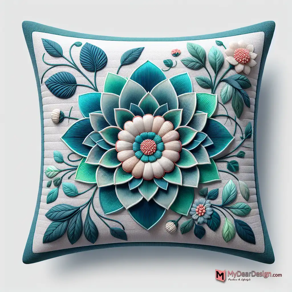 Ivy and flower throw pillow