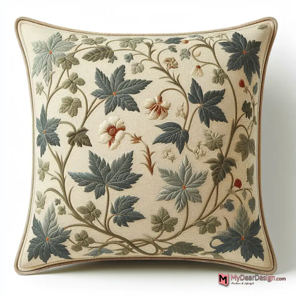 Ivy and floral pillow